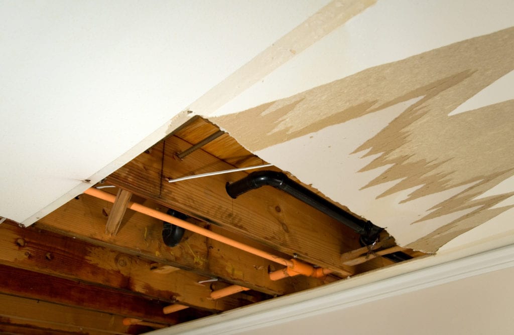 Home Interior Water leaking damage for background