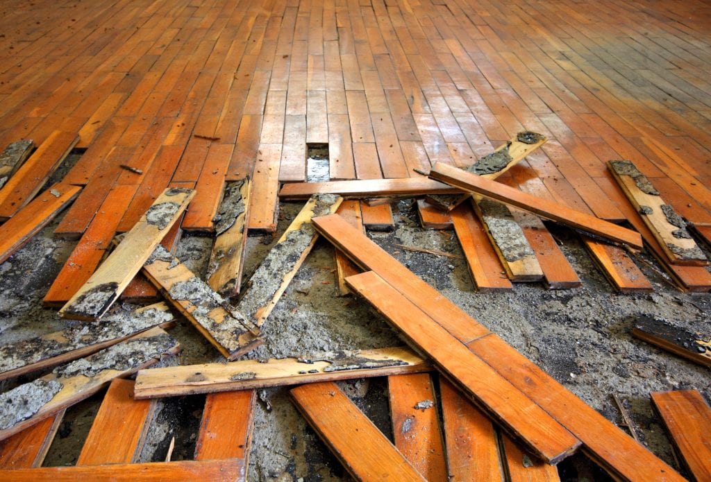water damaged hardwood floors NYC Apartment