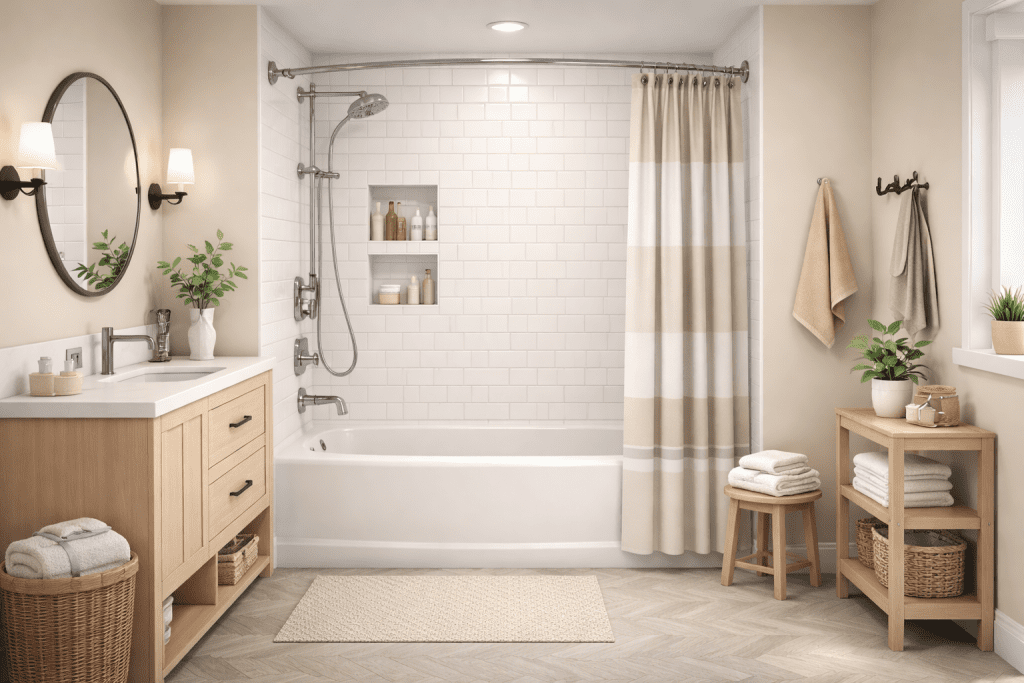Tub- Shower Combination Bathroom